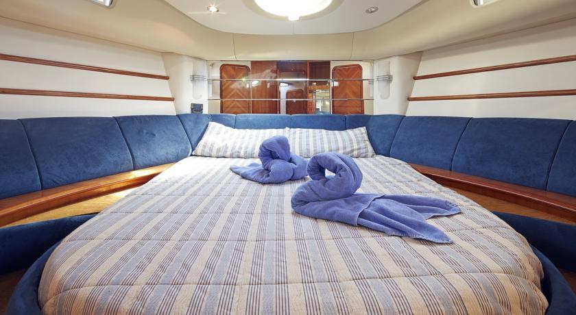 Front cabin of the motor yacht