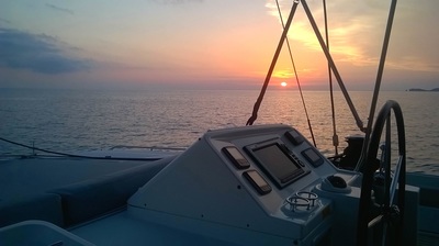 Sunset from the catamaran
