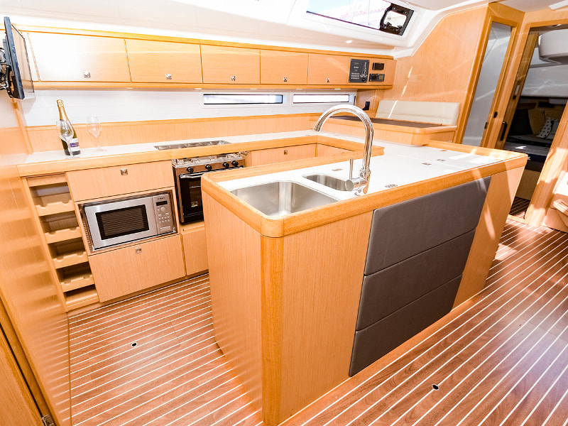 The kitchen of the boat