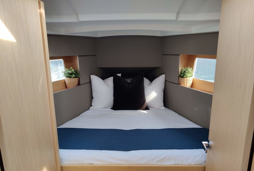 The front cabin of the Beneteau Oceanis 35