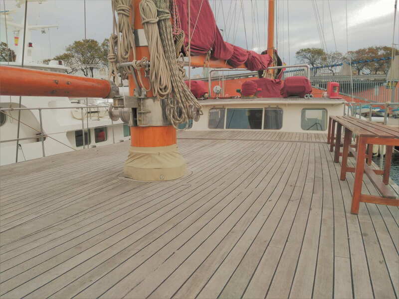 Solarium deck of the classic boat