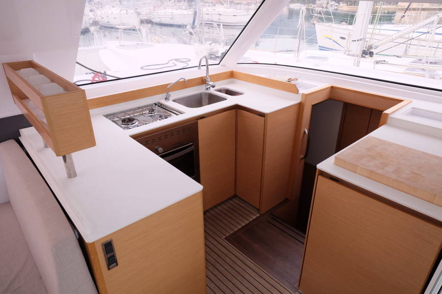 The kitchen of the catamaran