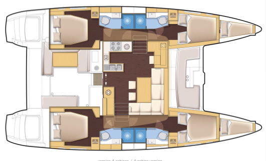 Layout design catamaran Lagoon 450
