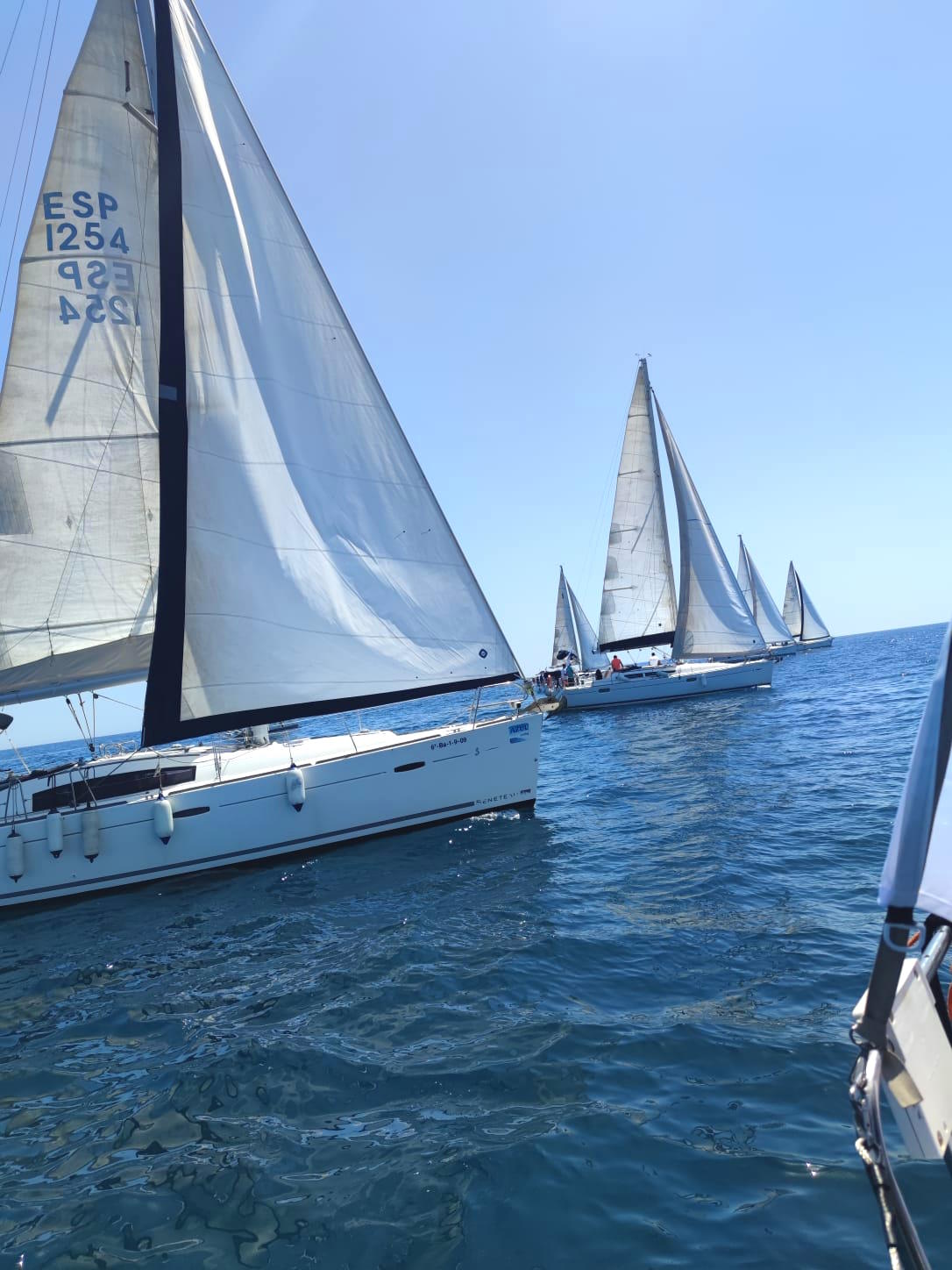Starting the sailing regatta event in Barcelona 