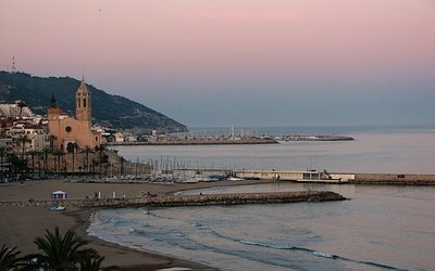 The church in front of the sea in Sitges