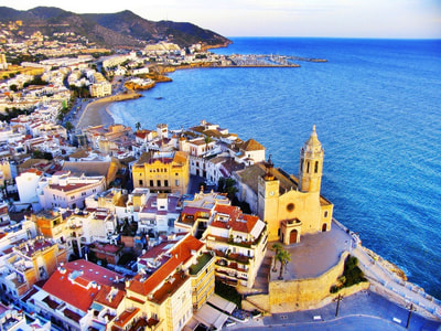 Aerial view of Sitges